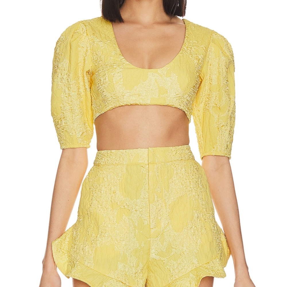 Camila Coelho Yellow Crop Top